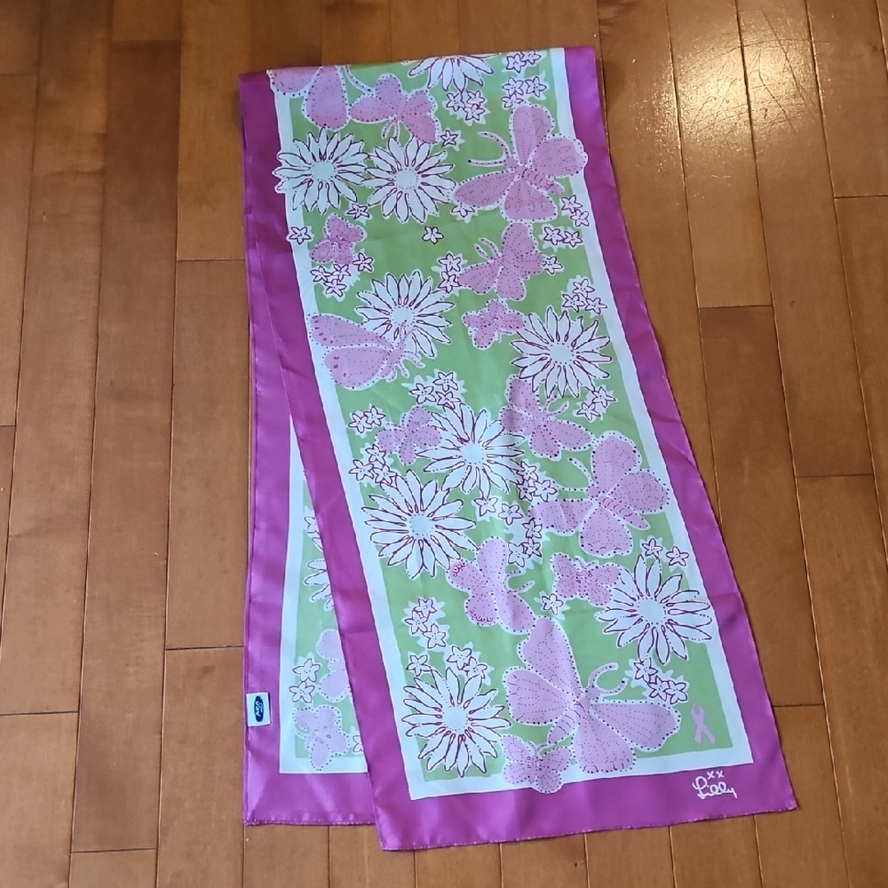 Lilly Pulitzer/Ford BCA Pink and Green Paisley Scarf from 2004